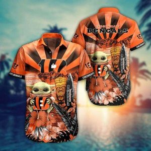 NFL Cincinnati Bengals Baby Yoda Orange Hawaiian Shirt