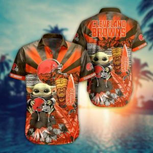 NFL Cleveland Browns Hawaiian Shirt Baby Yoda Style