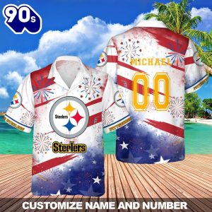 NFL Pittsburgh Steelers Special Design For Independence Day 4th Of July Hawaiian Shirt