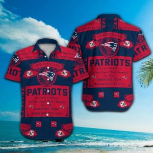 New England Patriots Short Sleeve Button Up Tropical Hawaiian Shirt