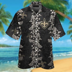 New Orleans Saints Short Sleeve Button Up Tropical Hawaiian Shirt