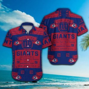 New York Giants Short Sleeve Button Up Tropical Hawaiian Shirt VER026