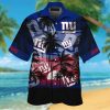 New York Giants Short Sleeve Button Up Tropical Shirt Hawaiian Shirt