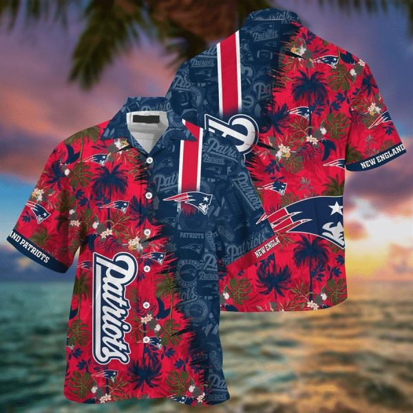 Nfl New England Patriots Coconut Beach Red Black Trendy Hawaiian Shirt Aloha Shirt