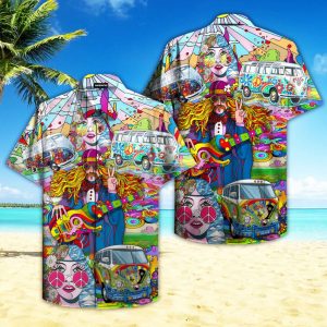 Peace Life Hippie Hawaiian Shirt Beachwear For Men Gifts For Young Adults