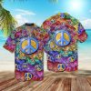 Peace Love Hippie Hawaiian Shirt Beachwear For Men Gifts For Young Adults