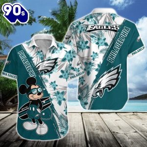 Philadelphia Eagles Team NFL Mickey Hawaiian Beach Shirt