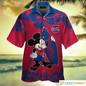 Philadelphia Phillies Mickey Surfboard Hawaiian Shirt Phillies Hawaiian Shirt