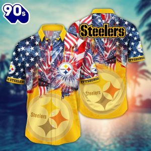 Pittsburgh Steelers NFL US Flaq 4th Of July Hawaiian Shirt For Fans Trending Summer Football Shirts