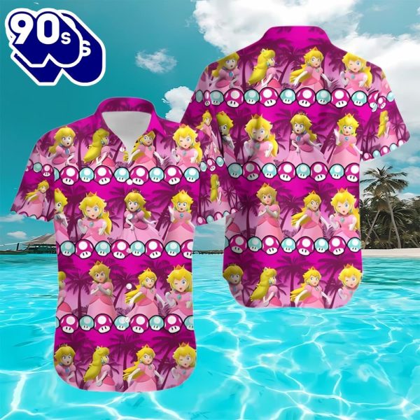 Princess Peach Super Mario Hawaiian Shirt