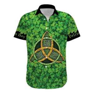 Proud Irish People Patricks Day Green With The Triquetra Hawaiian Shirt