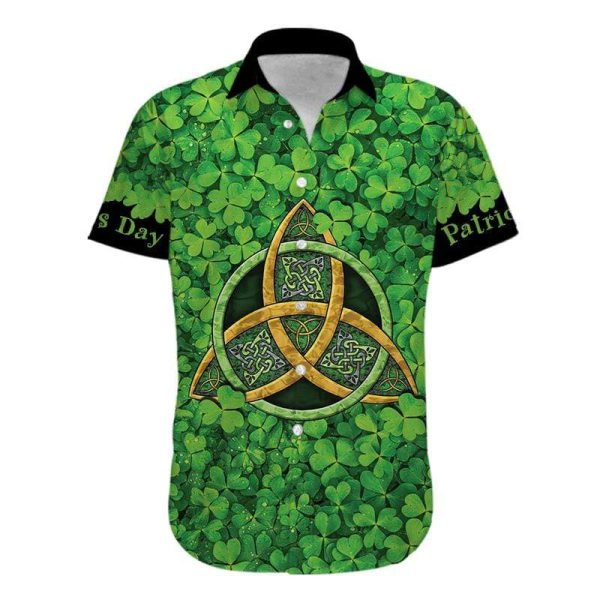 Proud Irish People Patricks Day Green With The Triquetra Hawaiian Shirt