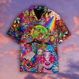 Psycho Chemistry Hippies Hippie Hawaiian Shirt Beachwear For Men Gifts For Young Adults