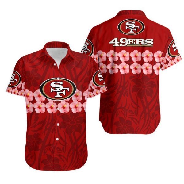 San Francisco 49Ers Flower And Logo Hawaii Shirt And Shorts Summer Collection Trendy Aloha