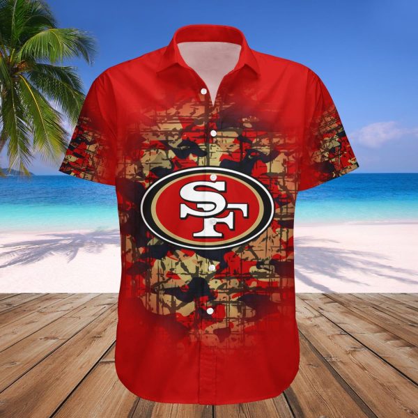 San Francisco 49Ers Hawaii Shirt Camouflage Vintage NFL