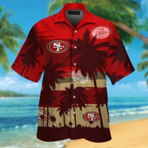 San Francisco 49ers Short Sleeve Button Up Tropical Hawaiian Shirt VER015