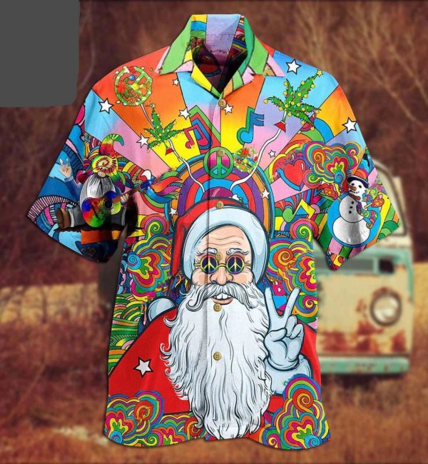 Santa Says Hi 3d Hippie Hawaiian Shirt Beachwear For Men Gifts For Young Adults