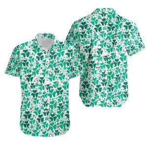 Shamrock Clover Pattern And Happy St Patricks Day Hawaiian Shirt