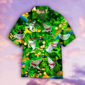 Shark Love StPatricks Day Aloha Hawaiian Shirts