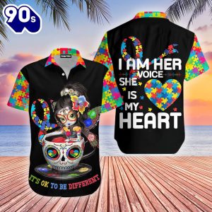 Skull Girl Autism Awareness Hawaiian Shirt For Men amp Women Adult