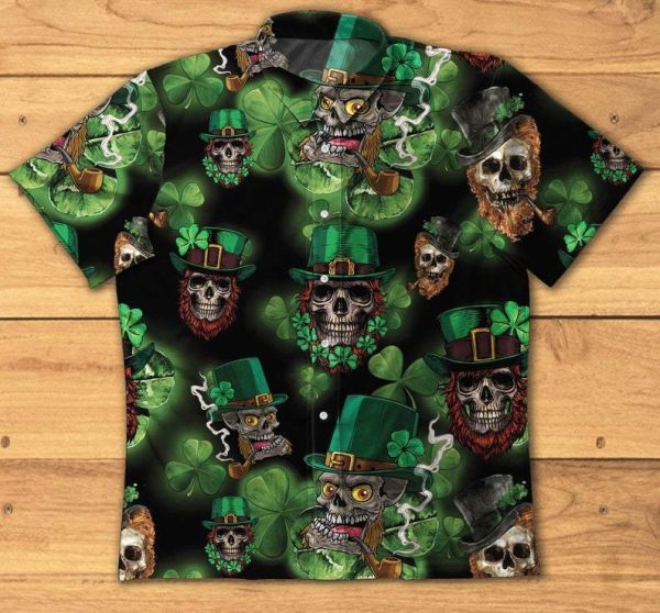 Skull Leprechaun Irish Happy St Patricks Day Hawaiian Shirt