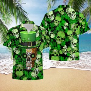 Skull St Patrick's Day Aloha Hawaiian Shirts