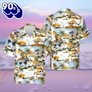 Snoopy And Friends Brown Hawaiian Shirt