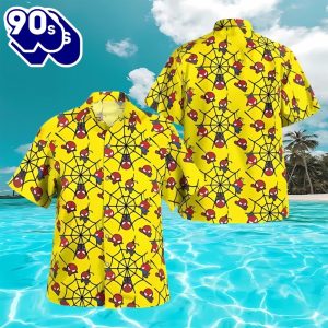 Spider Man Chibi yellow Hawaiian Shirt