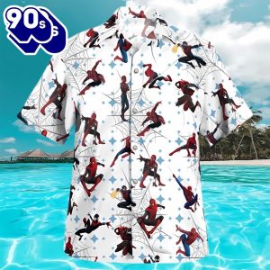 Spider Man White Hawaiian Shirt