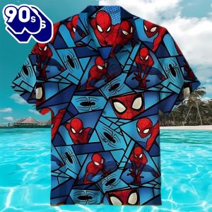 Spiderman Hawaiian Shirt Vintage Spiderman Button up Shirt