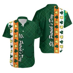 St Patrick's Day And Shamrock On The Ireland Back Ground Hawaiian Shirt