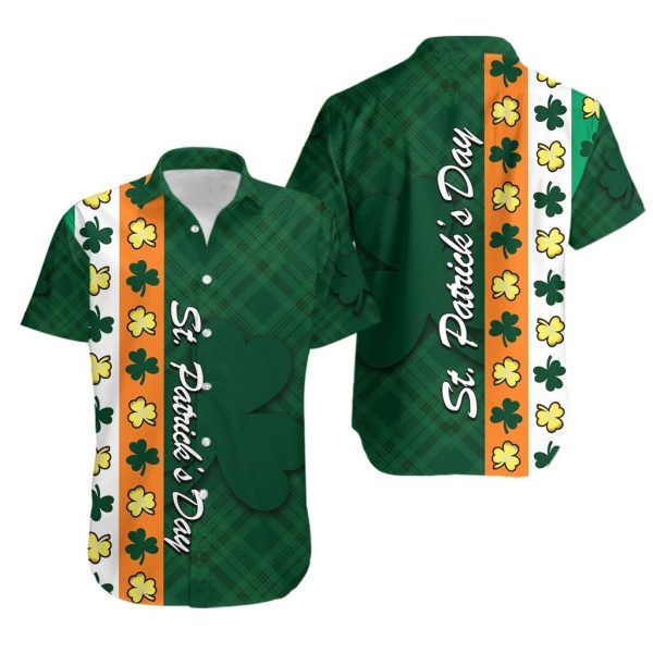 St Patrick's Day And Shamrock On The Ireland Back Ground Hawaiian Shirt