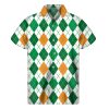 St Patricks Day Argyle Pattern Hawaiian Shirt