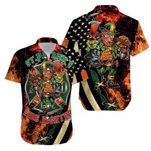 St Patricks Day Firefighter Unisex Hawaiian Shirt