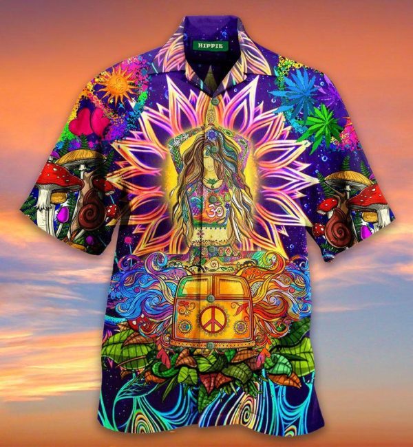 Style Yoga Hippie On Trip Hawaiian Shirt Beachwear For Men Gifts For Young Adults