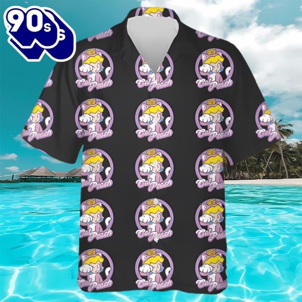 Super Mario 3D World Bowsers Fury Peach Cat Princess Paw Hawaiians Shirt