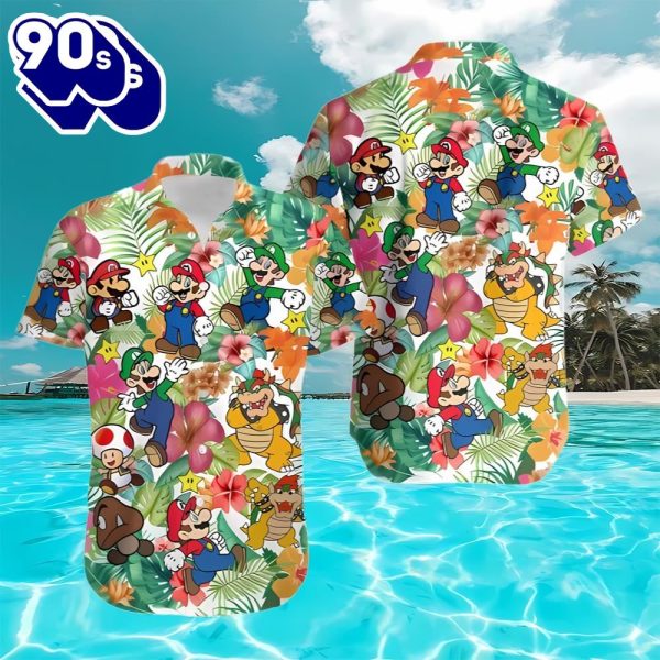 Super Mario And Luigi Beach Hawaiian Shirt