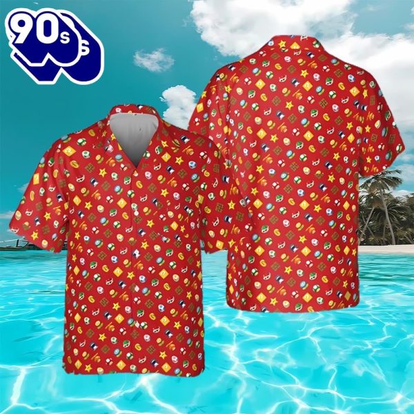 Super Mario And Mushroom Kingdom Stars Hawaiian T Shirt