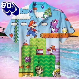 Super Mario Movie All Over Print Hawaiian Shirt