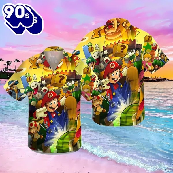 Super Mario Universal 3D All Printed Hawaiian Shirt