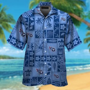 Tennessee Titans Short Sleeve Button Up Tropical Hawaiian Shirt