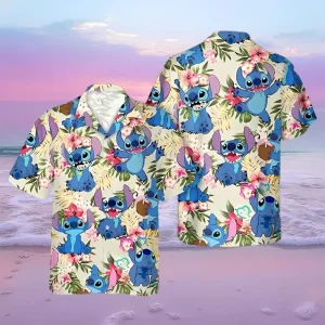 Tropical Palm Tree Stitch Beach Hawaiian Shirt