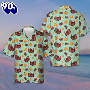 Turkey And Pumpkin For Thanksgiving Holiday Hawaiian Shirt Gifts For Thanksgiving 2023