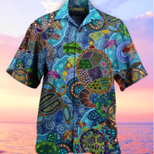 Turtle Hippie Hawaiian Shirt Beachwear For Men Gifts For Young Adults