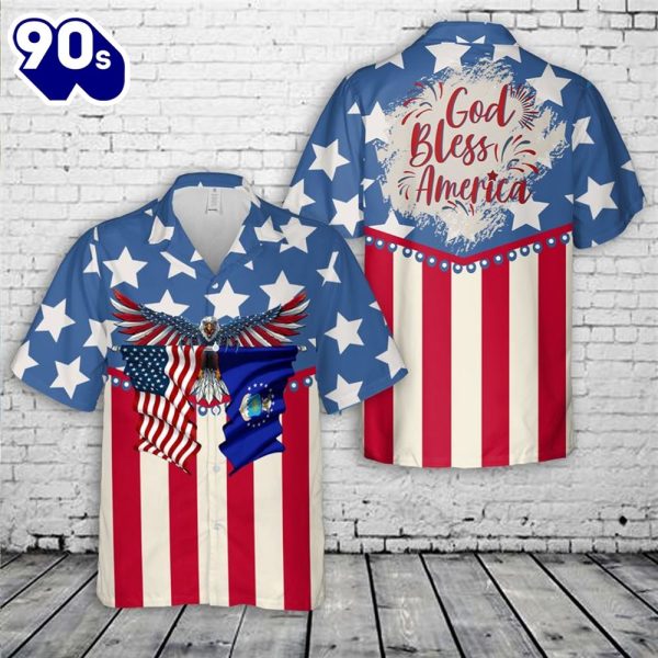 US Air Force God Bless America 4th Of July Hawaiian Shirt