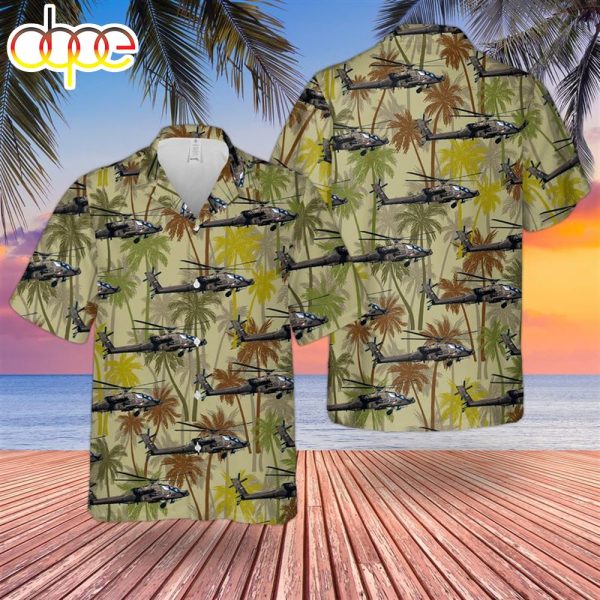 US Army 82nd Airborne Divisionth Cavalry Regiment AH 64D Apache Hawaiian Shirt