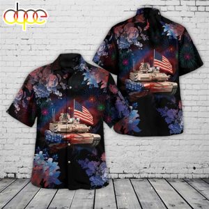 US Army Abrams M1A2 SEPV3 Tank 4th Of July Hawaiian Shirt