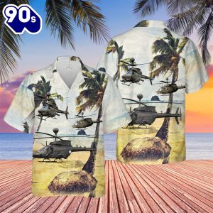 US Army Bell OH 58D Kiowa Hawaiian Shirt