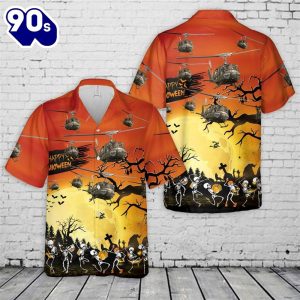 US Army Bell UHHuey Halloween Hawaiian Shirt