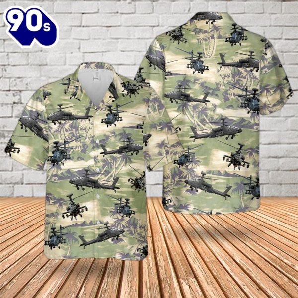 US Army Boeing AH 64 Apache Hawaiian Shirt